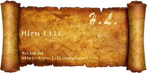 Hirn Lili névjegykártya
